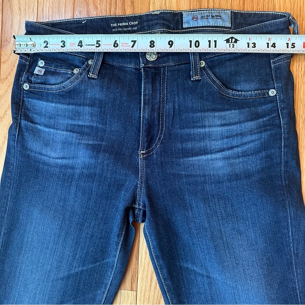 AG Adriano Goldschmied Dark Blue Prima Crop Mid-rise Jeans - Picture 4 of 8